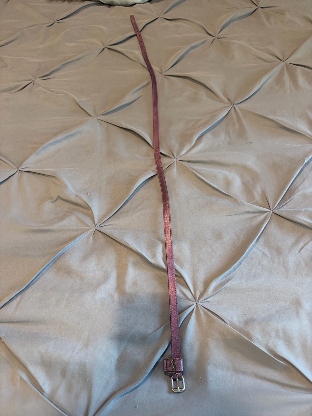 Slim Purple Leather Belt
